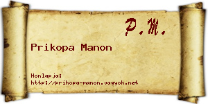 Prikopa Manon névjegykártya
